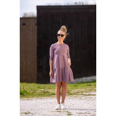Šaty SOFIE podzimní, old violet - XS, délka 85